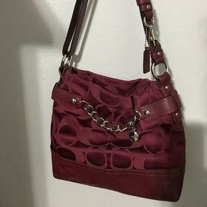 Coach 2-way Burgundy Bag